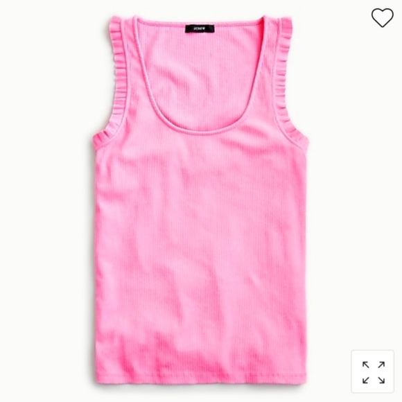 J. Crew Ribbed Pink Ruffle Tank | M - Picture 1 of 8